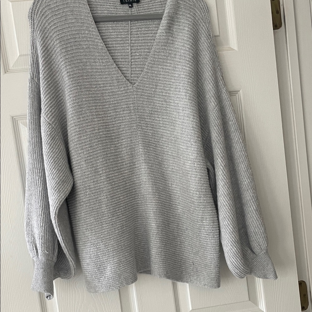 1. State Gray V-Neck Sweater